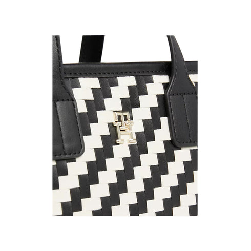Tommy Hilfiger Borsa a mano Borsa Donna con righe zigzag Nero burro - Francavilla Moda